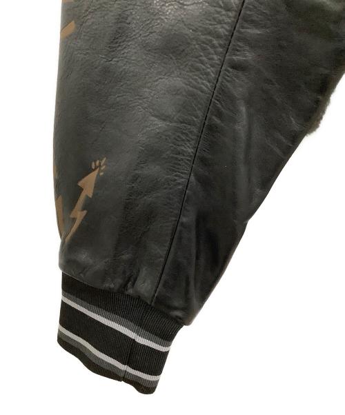 DIESEL（ディーゼル）DIESEL (ディーゼル) 袖レザースタジャン グレー サイズ:XSの古着・服飾アイテム