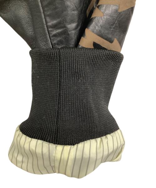 DIESEL（ディーゼル）DIESEL (ディーゼル) 袖レザースタジャン グレー サイズ:XSの古着・服飾アイテム