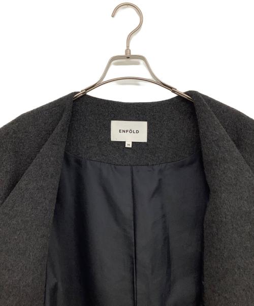ENFOLD（エンフォルド）ENFOLD (エンフォルド) ノーカラーコート グレー サイズ:36の古着・服飾アイテム