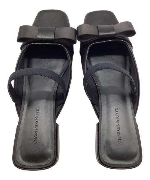 CHARLES & KEITH（チャールズアンドキース）CHARLES & KEITH (チャールズアンドキース) Brantley ブラントリー ボウ ミュール ブラック サイズ:39の古着・服飾アイテム