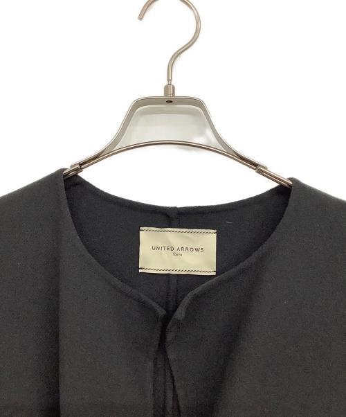 UNITED ARROWS（ユナイテッドアローズ）UNITED ARROWS (ユナイテッドアローズ) ノーカラーリバーベスト ブラック サイズ:36の古着・服飾アイテム
