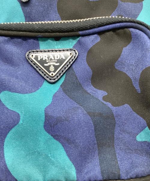 PRADA（プラダ）PRADA (プラダ) 巾着ショルダーバッグ ネイビーの古着・服飾アイテム