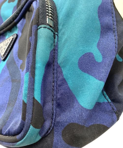 PRADA（プラダ）PRADA (プラダ) 巾着ショルダーバッグ ネイビーの古着・服飾アイテム