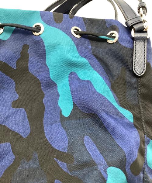 PRADA（プラダ）PRADA (プラダ) 巾着ショルダーバッグ ネイビーの古着・服飾アイテム
