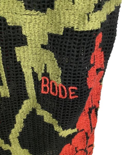 BODE（ボーディ）BODE (ボーディ) Vineyard Mesh Sleeve Shir ブラック×グリーン サイズ:S/Mの古着・服飾アイテム