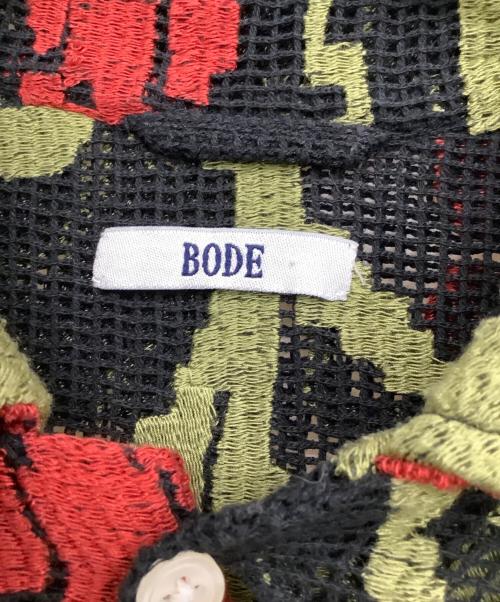 BODE（ボーディ）BODE (ボーディ) Vineyard Mesh Sleeve Shir ブラック×グリーン サイズ:S/Mの古着・服飾アイテム