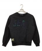 WIND AND SEA×JOHNSON WOOLEN MILLSウィンダンシー×ジョンソンウーレンミルズ）の古着「クルーネックスウェット」｜ブラック