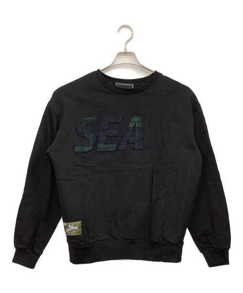 WIND AND SEA（ウィンダンシー）WIND AND SEA (ウィンダンシー) JOHNSON WOOLEN MILLS (ジョンソンウーレンミルズ) クルーネックスウェット ブラック サイズ:Mの古着・服飾アイテム