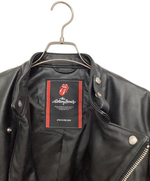 Jack Rogers（ジャックロジャース）Jack Rogers (ジャックロジャース) THE ROLLING STONES (ザ ローリングストーンズ) レザージャケット ブラック サイズ:4の古着・服飾アイテム