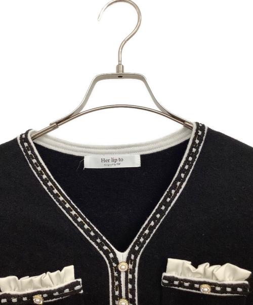 HER LIP TO（ハーリップトゥ）HER LIP TO (ハーリップトゥ) ニットワンピース ブラック サイズ:Sの古着・服飾アイテム