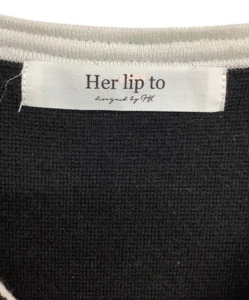 HER LIP TO（ハーリップトゥ）HER LIP TO (ハーリップトゥ) ニットワンピース ブラック サイズ:Sの古着・服飾アイテム