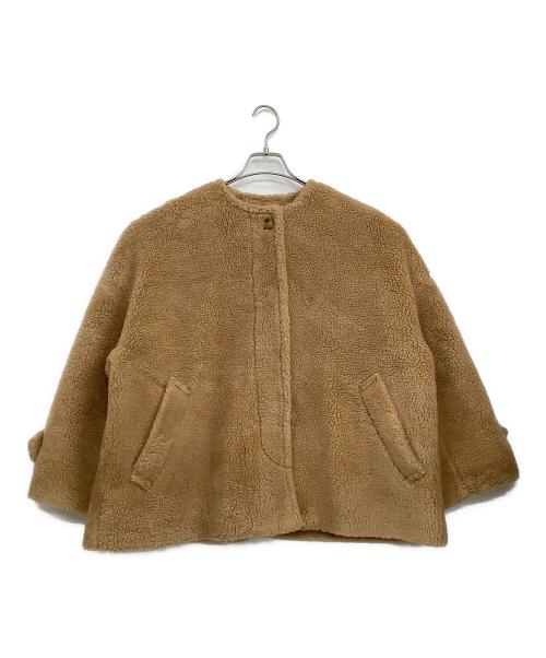 MACKINTOSH LONDON（マッキントッシュ ロンドン）MACKINTOSH LONDON (マッキントッシュ ロンドン) ノーカラーボアジャケット ベージュ サイズ:38の古着・服飾アイテム