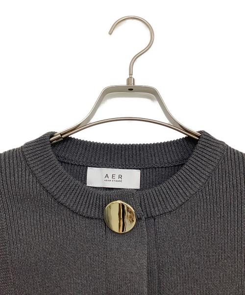 Adam et Rope（アダム エ ロペ）Adam et Rope (アダム エ ロペ) セレクトネックウェーブボタンカーディガン グレー サイズ:Fの古着・服飾アイテム
