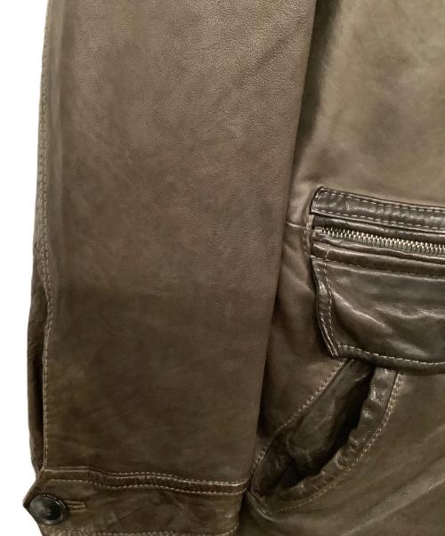 HUGO BOSS（ヒューゴ ボス）HUGO BOSS (ヒューゴ ボス) ラムレザージャケット ブラウン サイズ:50の古着・服飾アイテム