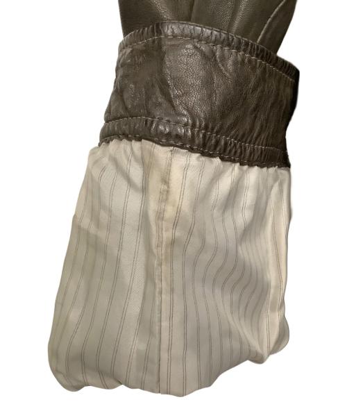HUGO BOSS（ヒューゴ ボス）HUGO BOSS (ヒューゴ ボス) ラムレザージャケット ブラウン サイズ:50の古着・服飾アイテム