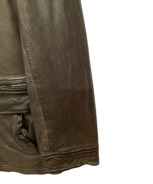 HUGO BOSS（ヒューゴ ボス）HUGO BOSS (ヒューゴ ボス) ラムレザージャケット ブラウン サイズ:50の古着・服飾アイテム