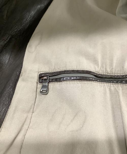 HUGO BOSS（ヒューゴ ボス）HUGO BOSS (ヒューゴ ボス) ラムレザージャケット ブラウン サイズ:50の古着・服飾アイテム