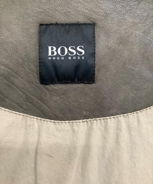HUGO BOSS（ヒューゴ ボス）HUGO BOSS (ヒューゴ ボス) ラムレザージャケット ブラウン サイズ:50の古着・服飾アイテム