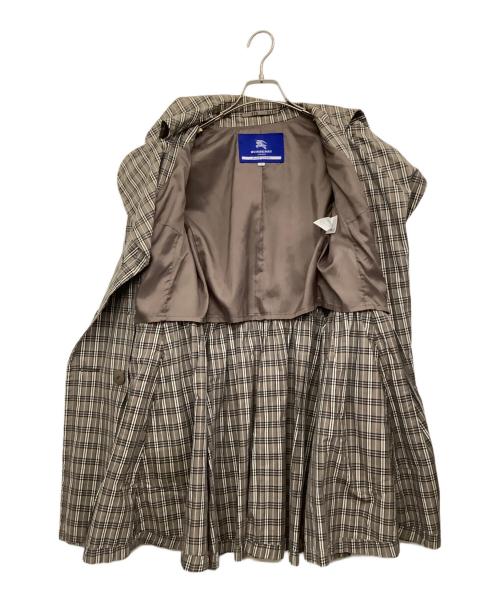 BURBERRY BLUE LABEL（バーバリー ブルー レーベル）BURBERRY BLUE LABEL (バーバリー ブルー レーベル) トレンチコート グレー×ライトピンク サイズ:38の古着・服飾アイテム