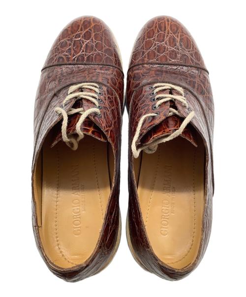 GIORGIO ARMANI（ジョルジオアルマーニ）GIORGIO ARMANI (ジョルジオアルマーニ) レザーシューズ ブラウン サイズ:6の古着・服飾アイテム