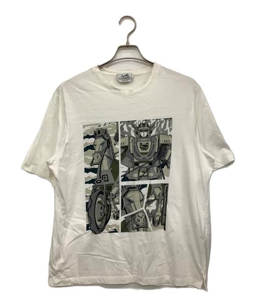 HERMES（エルメス）HERMES (エルメス) MEGA Chariot 半袖カットソー ホワイト サイズ:Lの古着・服飾アイテム