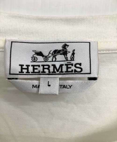 HERMES（エルメス）HERMES (エルメス) MEGA Chariot 半袖カットソー ホワイト サイズ:Lの古着・服飾アイテム