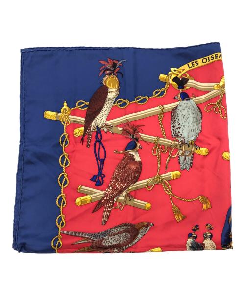 HERMES（エルメス）HERMES (エルメス) スカーフ レッド×ブルーの古着・服飾アイテム