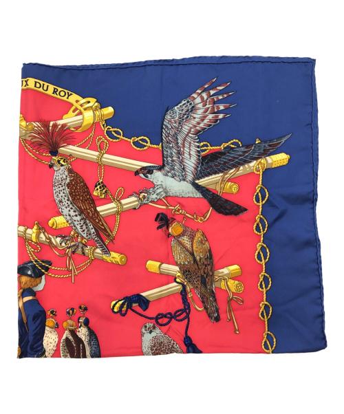 HERMES（エルメス）HERMES (エルメス) スカーフ レッド×ブルーの古着・服飾アイテム