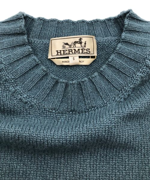 HERMES（エルメス）HERMES (エルメス) モックネックニット ブルー サイズ:SIZE Sの古着・服飾アイテム