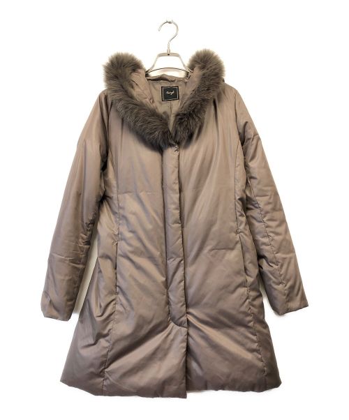 Swingle（スウィングル）Swingle (スウィングル) フォックスファーダウンコート ブラウン サイズ:SIZE 1の古着・服飾アイテム