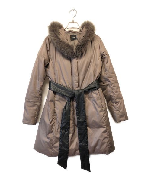 Swingle（スウィングル）Swingle (スウィングル) フォックスファーダウンコート ブラウン サイズ:SIZE 1の古着・服飾アイテム