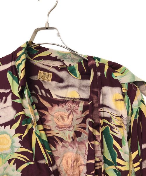 Sun Surf（サンサーフ）Sun Surf (サンサーフ) アロハシャツ パープル×グリーン サイズ:SIZE Mの古着・服飾アイテム