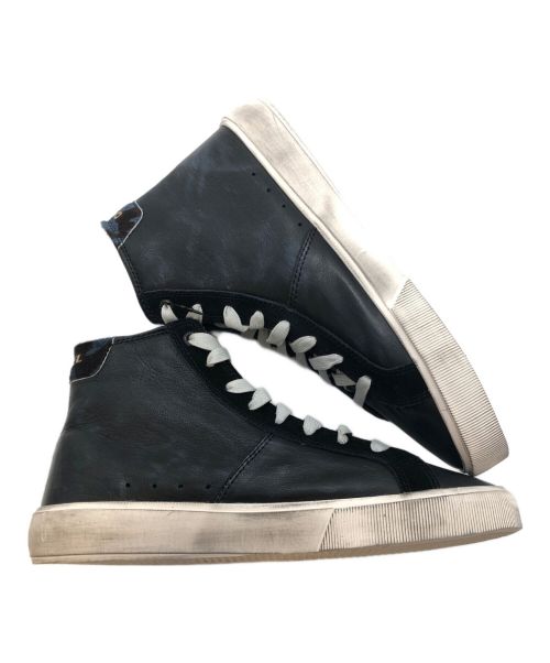 DIESEL（ディーゼル）DIESEL (ディーゼル) レザーハイカットスニーカー ブラック サイズ:SIZE 27cmの古着・服飾アイテム