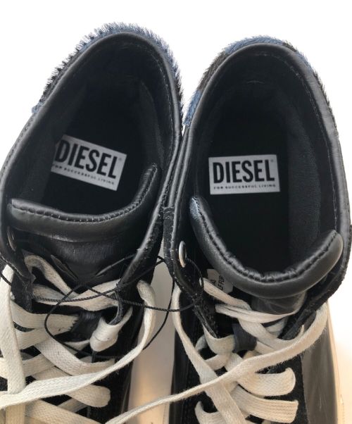 DIESEL（ディーゼル）DIESEL (ディーゼル) レザーハイカットスニーカー ブラック サイズ:SIZE 27cmの古着・服飾アイテム