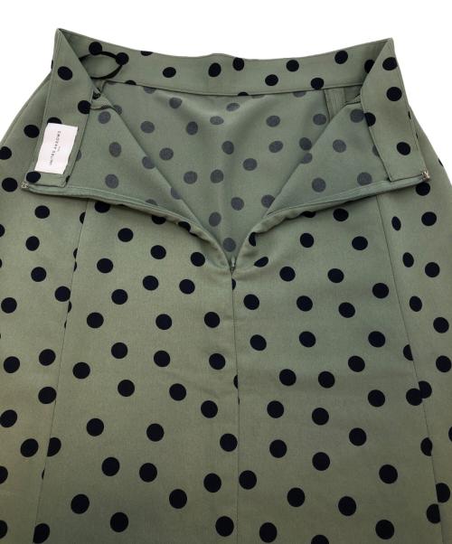 UNITED ARROWS（ユナイテッドアローズ）UNITED ARROWS (ユナイテッドアローズ) ドットセミフレアスカート グリーン×ブラック サイズ:SIZE 38の古着・服飾アイテム