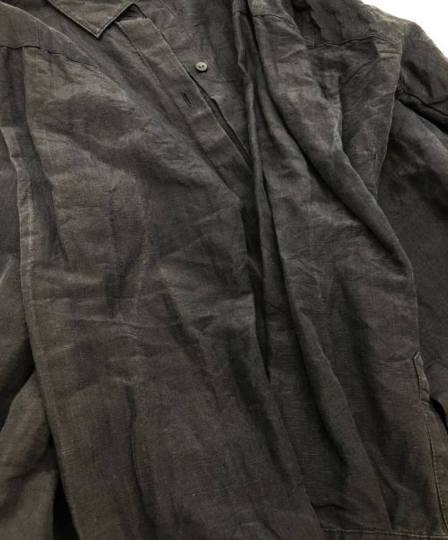 evam eva（エヴァムエヴァ）evam eva (エヴァムエヴァ) リネンシルクシャツワンピース ブラック サイズ:2の古着・服飾アイテム