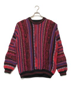 中古・古着通販】TTT MSW (ティー) ニット オレンジ×グリーン サイズ