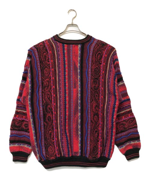 CROFT&BARROW（クロフトアンドバロー）CROFT&BARROW (クロフトアンドボロウ) 3Dニット レッド×ブラック サイズ:SIZE Lの古着・服飾アイテム