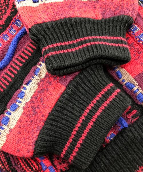 CROFT&BARROW（クロフトアンドバロー）CROFT&BARROW (クロフトアンドボロウ) 3Dニット レッド×ブラック サイズ:SIZE Lの古着・服飾アイテム