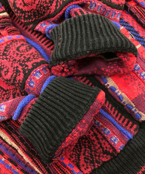 CROFT&BARROW（クロフトアンドバロー）CROFT&BARROW (クロフトアンドボロウ) 3Dニット レッド×ブラック サイズ:SIZE Lの古着・服飾アイテム