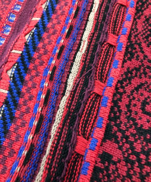 CROFT&BARROW（クロフトアンドバロー）CROFT&BARROW (クロフトアンドボロウ) 3Dニット レッド×ブラック サイズ:SIZE Lの古着・服飾アイテム