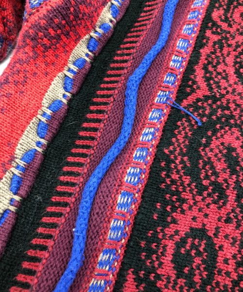 CROFT&BARROW（クロフトアンドバロー）CROFT&BARROW (クロフトアンドボロウ) 3Dニット レッド×ブラック サイズ:SIZE Lの古着・服飾アイテム