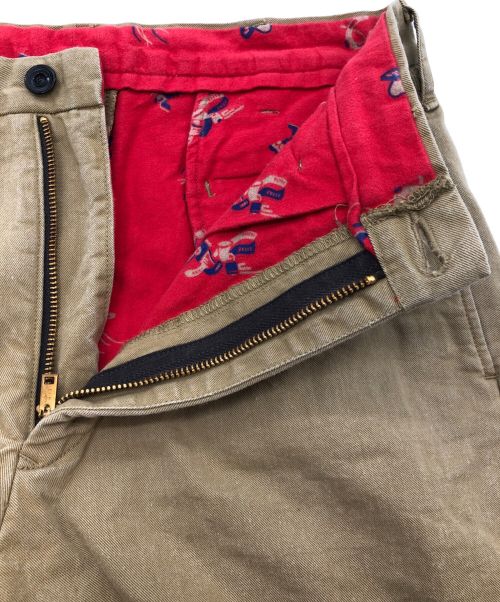 SUGAR CANE（シュガーケーン）SUGAR CANE (シュガーケーン) パンツ ベージュ×レッド サイズ:76cm (W30)の古着・服飾アイテム