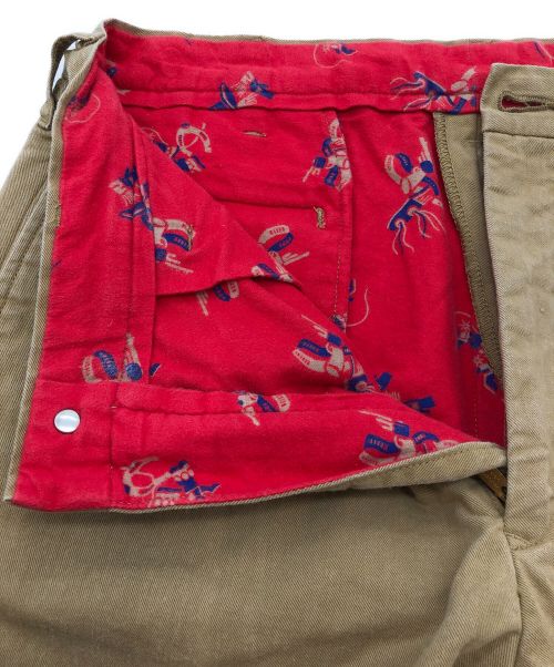 SUGAR CANE（シュガーケーン）SUGAR CANE (シュガーケーン) パンツ ベージュ×レッド サイズ:76cm (W30)の古着・服飾アイテム