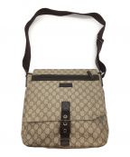 GUCCIグッチ）の古着「GG　メッセンジャーバッグ」｜ダークブラウン×ベージュ