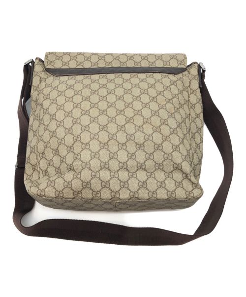 GUCCI（グッチ）GUCCI (グッチ) GG　メッセンジャーバッグ ダークブラウン×ベージュの古着・服飾アイテム