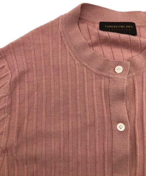 TOMORROW LAND collection（トゥモローランドコレクション）TOMORROW LAND collection (トゥモローランドコレクション) カシミヤシルクリブクルーネックカーディガン ピンク サイズ:SIZESの古着・服飾アイテム