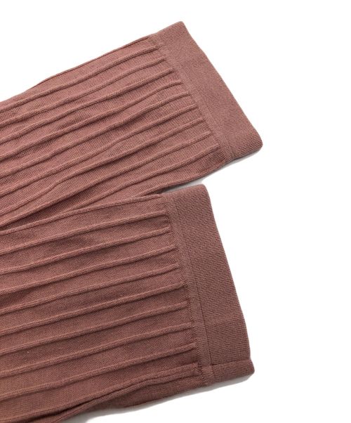 TOMORROW LAND collection（トゥモローランドコレクション）TOMORROW LAND collection (トゥモローランドコレクション) カシミヤシルクリブクルーネックカーディガン ピンク サイズ:SIZESの古着・服飾アイテム