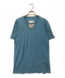 Maison Margiela（メゾンマルジェラ）の古着「STEREO TYPE　Vネックカットソー」｜ブルー