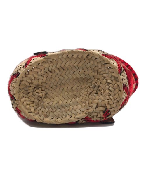 LOEWE（ロエベ）LOEWE (ロエベ) ラスティック キャリーオール レッド×ベージュの古着・服飾アイテム